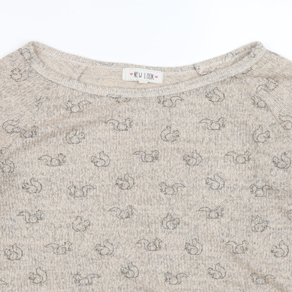Womens UK Size 14 New Look Brown Henley Jumper