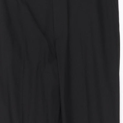 Preworn Mens Black Polyester Carrot Trousers L28 in Regular Zip