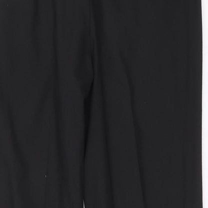Preworn Mens Black Polyester Carrot Trousers L28 in Regular Zip