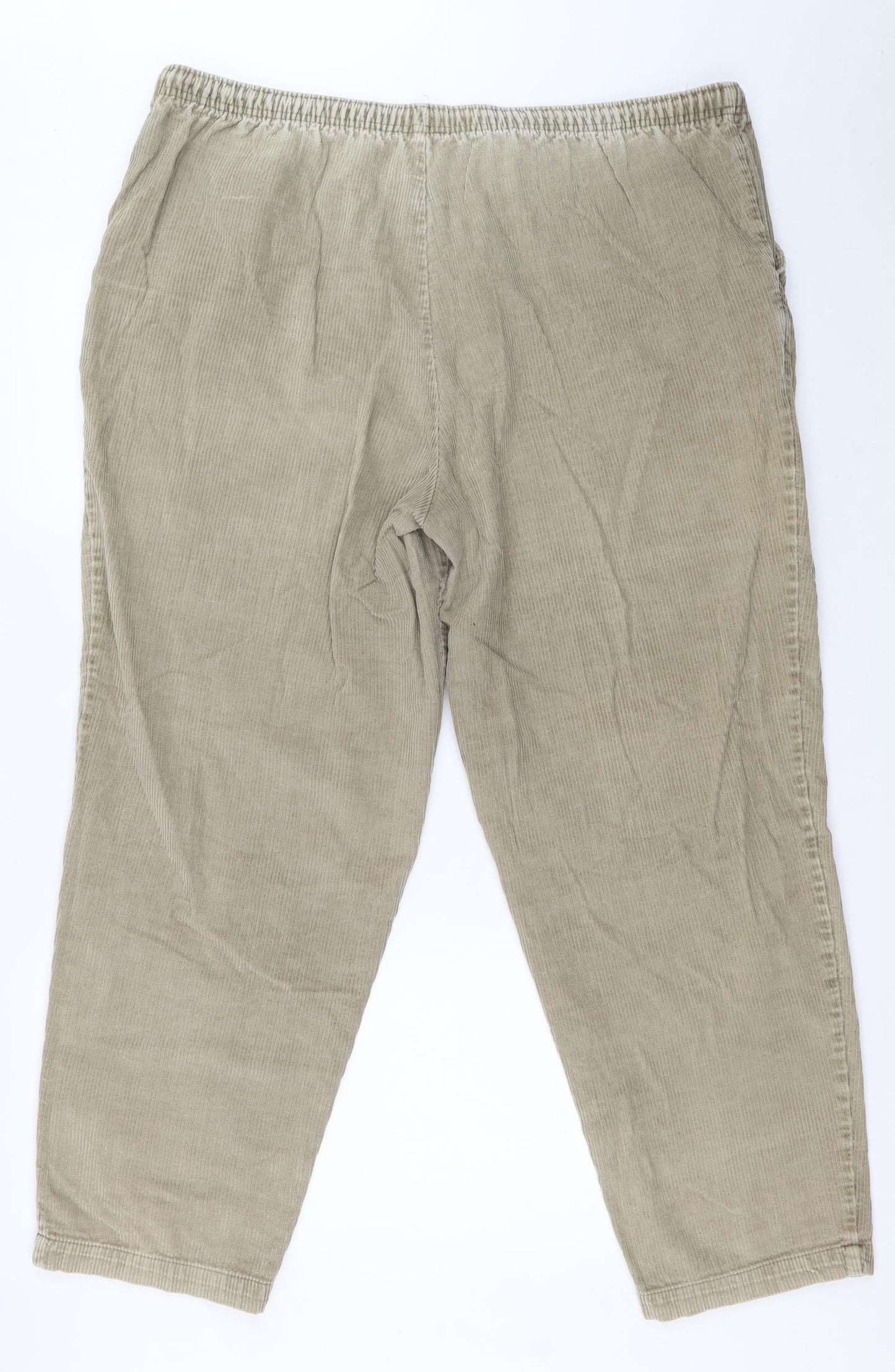 Preworn Mens Beige Cotton Trousers L31 in Regular Drawstring