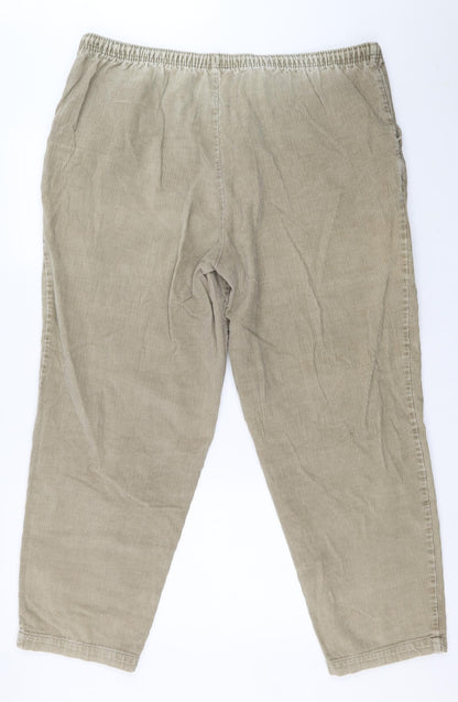Preworn Mens Beige Cotton Trousers L31 in Regular Drawstring