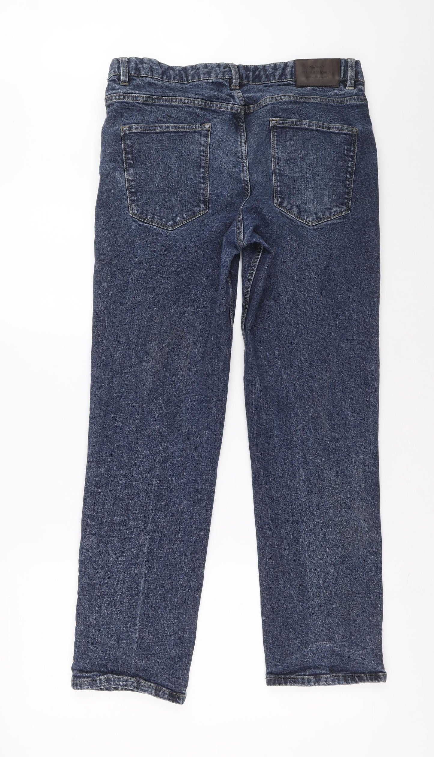 Mens UK Size  Preworn Regular Fit Straight Blue Jeans