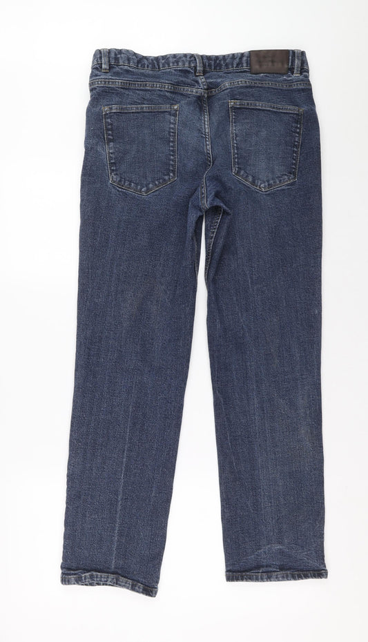 Mens UK Size  Preworn Regular Fit Straight Blue Jeans
