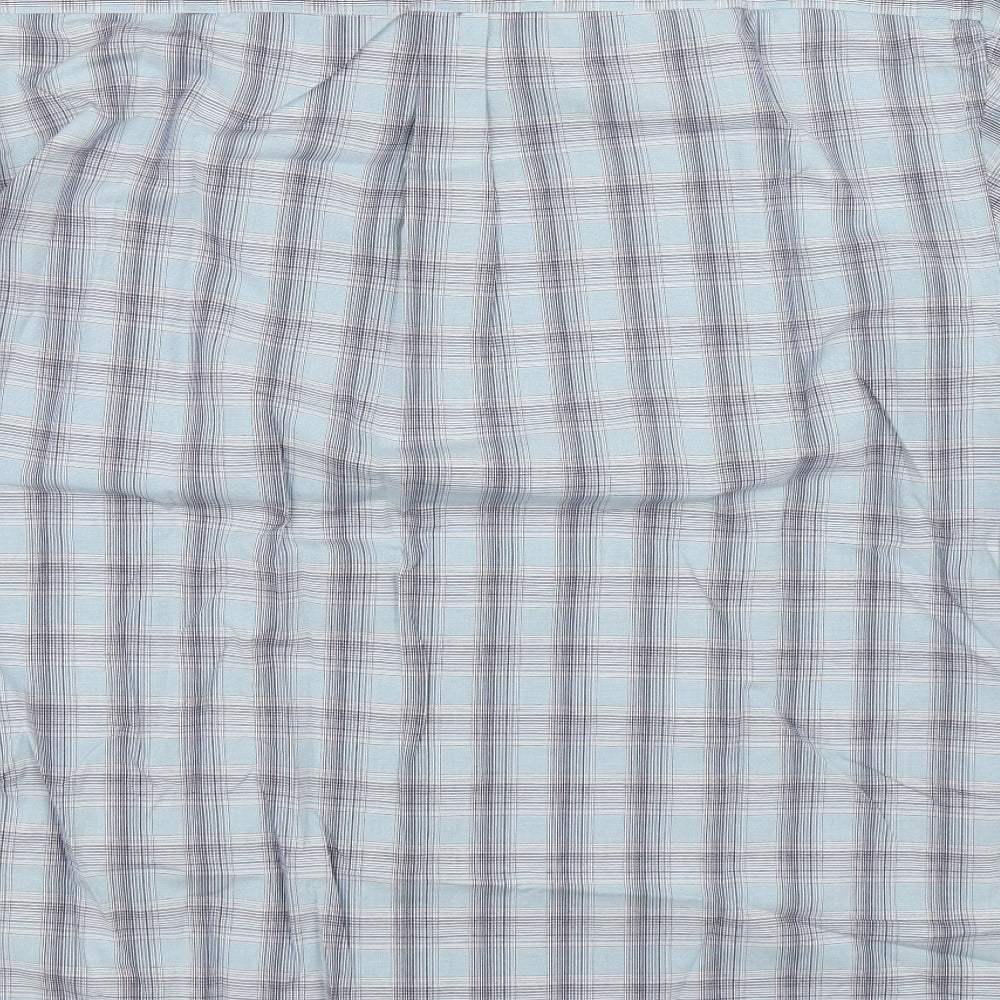 TU Mens Blue Plaid Cotton Button-Up Size XL Collared Button