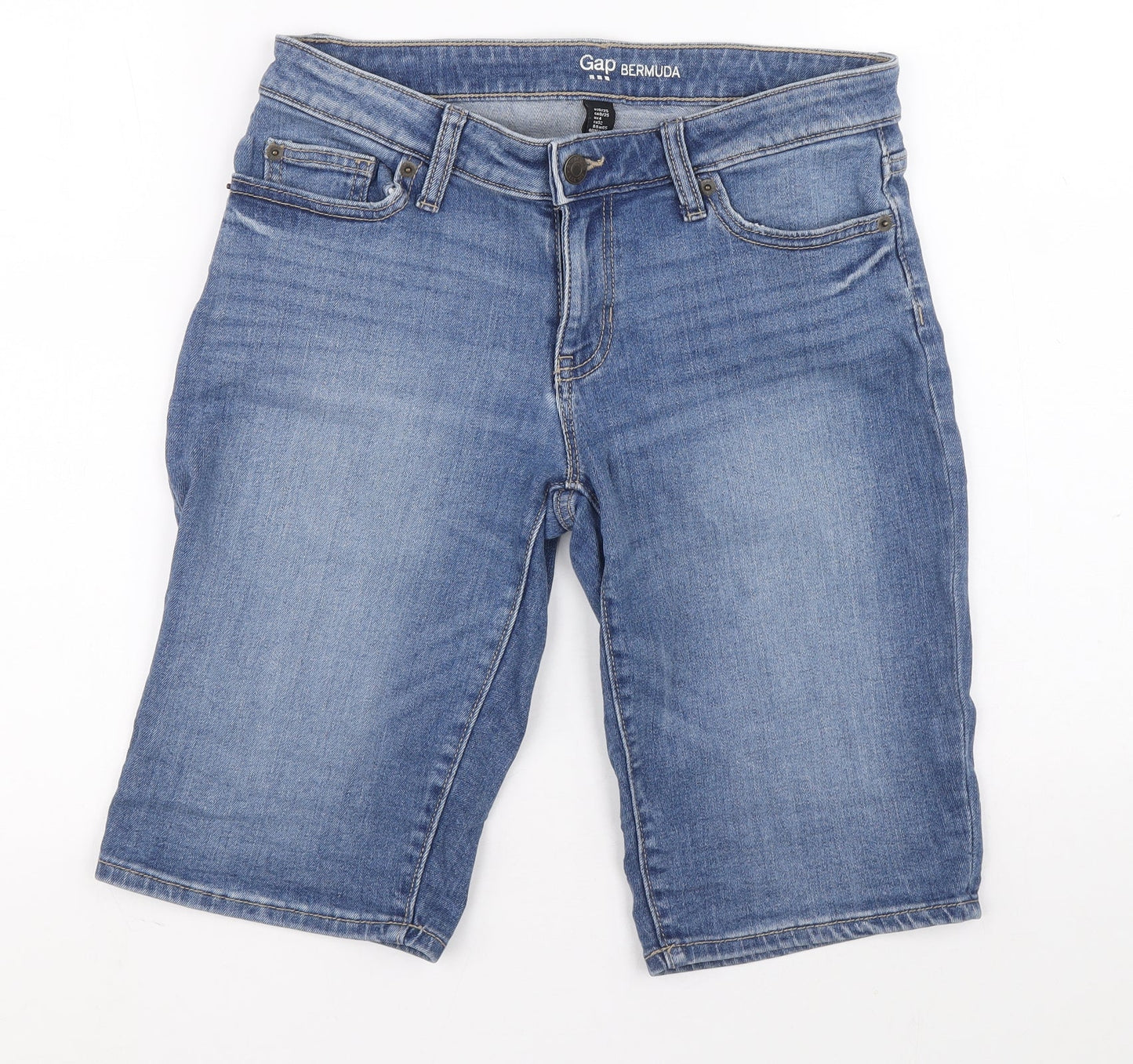 Gap Womens Black Cotton Chino Shorts Size 4 L12 in Relaxed Button