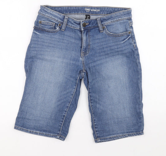 Gap Womens Black Cotton Chino Shorts Size 4 L12 in Relaxed Button