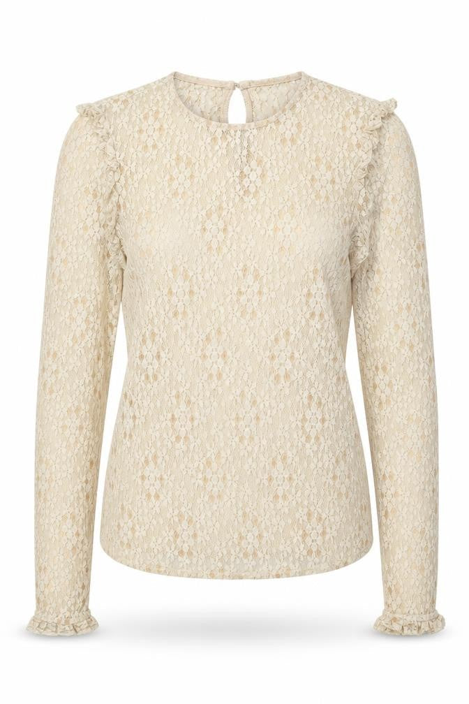 Womens UK Size S Trafaluc Beige Basic Blouse