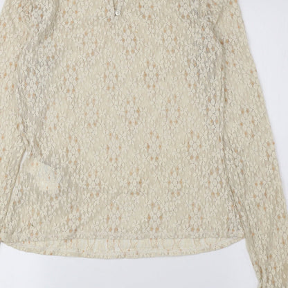 Womens UK Size S Trafaluc Beige Basic Blouse