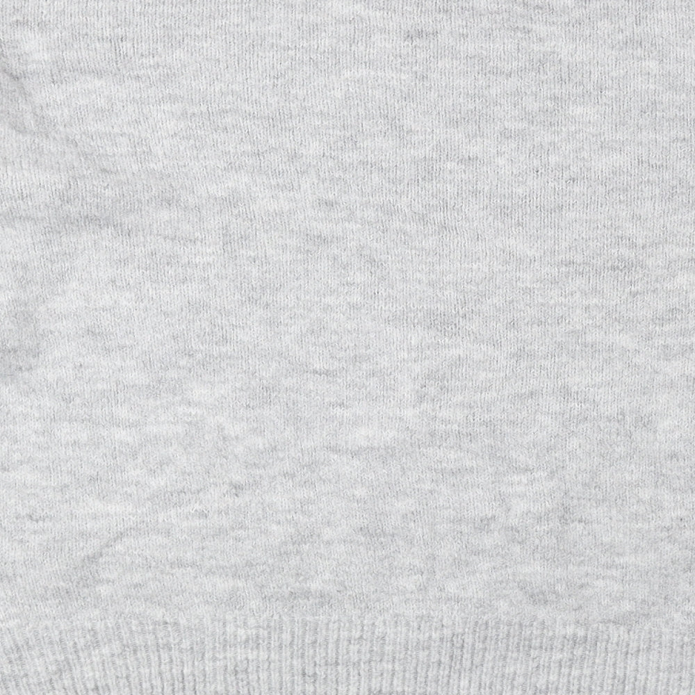 George Womens Grey Round Neck Acrylic Pullover Jumper Size L