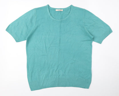 Womens UK Size 12 Classic Blue Basic Blouse