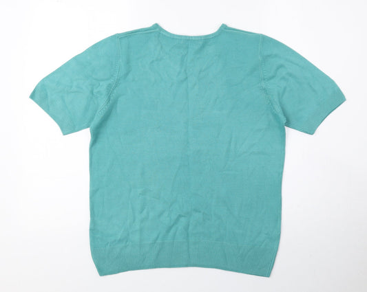 Womens UK Size 12 Classic Blue Basic Blouse