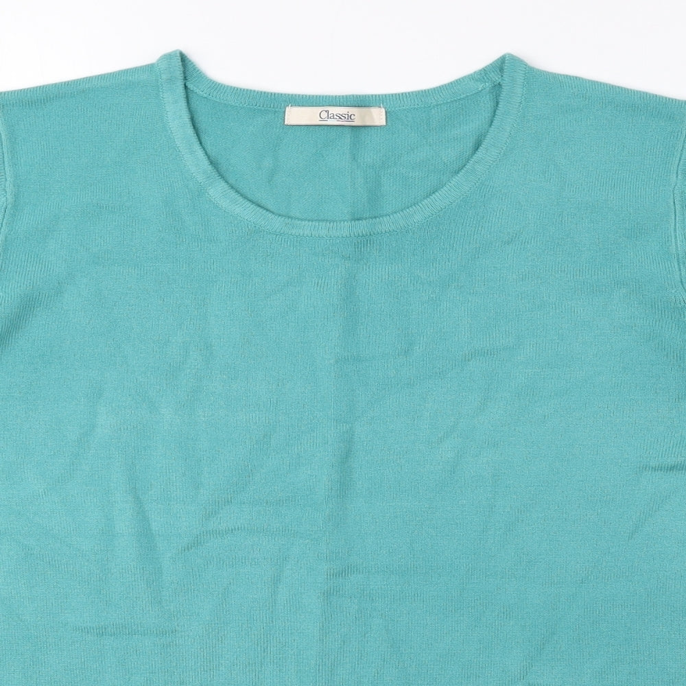 Womens UK Size 12 Classic Blue Basic Blouse