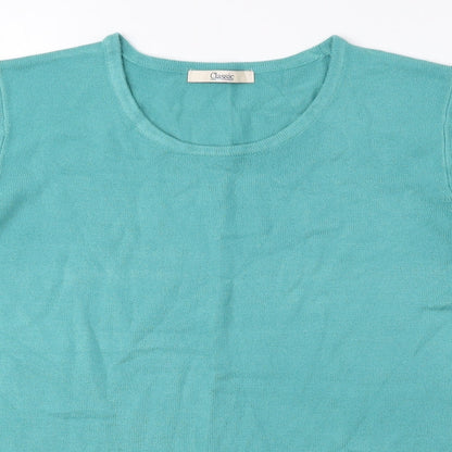 Womens UK Size 12 Classic Blue Basic Blouse
