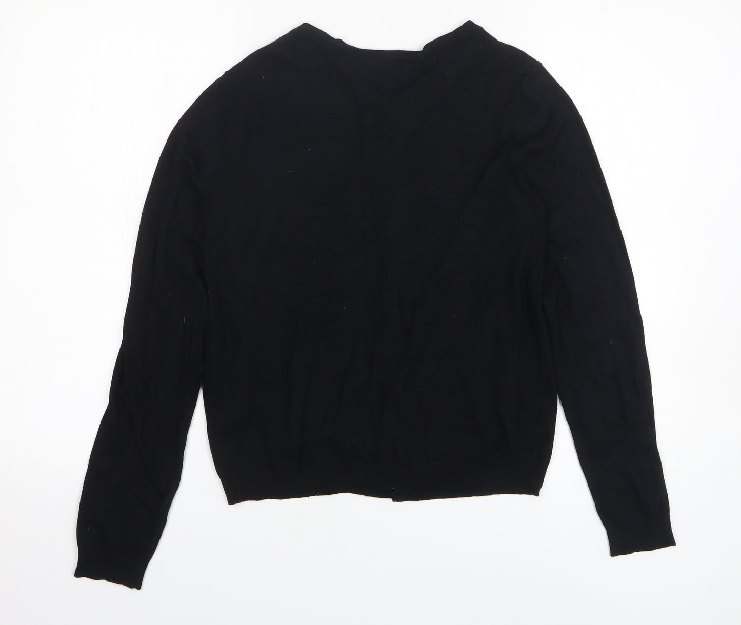 Dorothy Perkins Womens Black Viscose Basic Button-Up Size 10 Round Neck