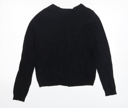 Dorothy Perkins Womens Black Viscose Basic Button-Up Size 10 Round Neck