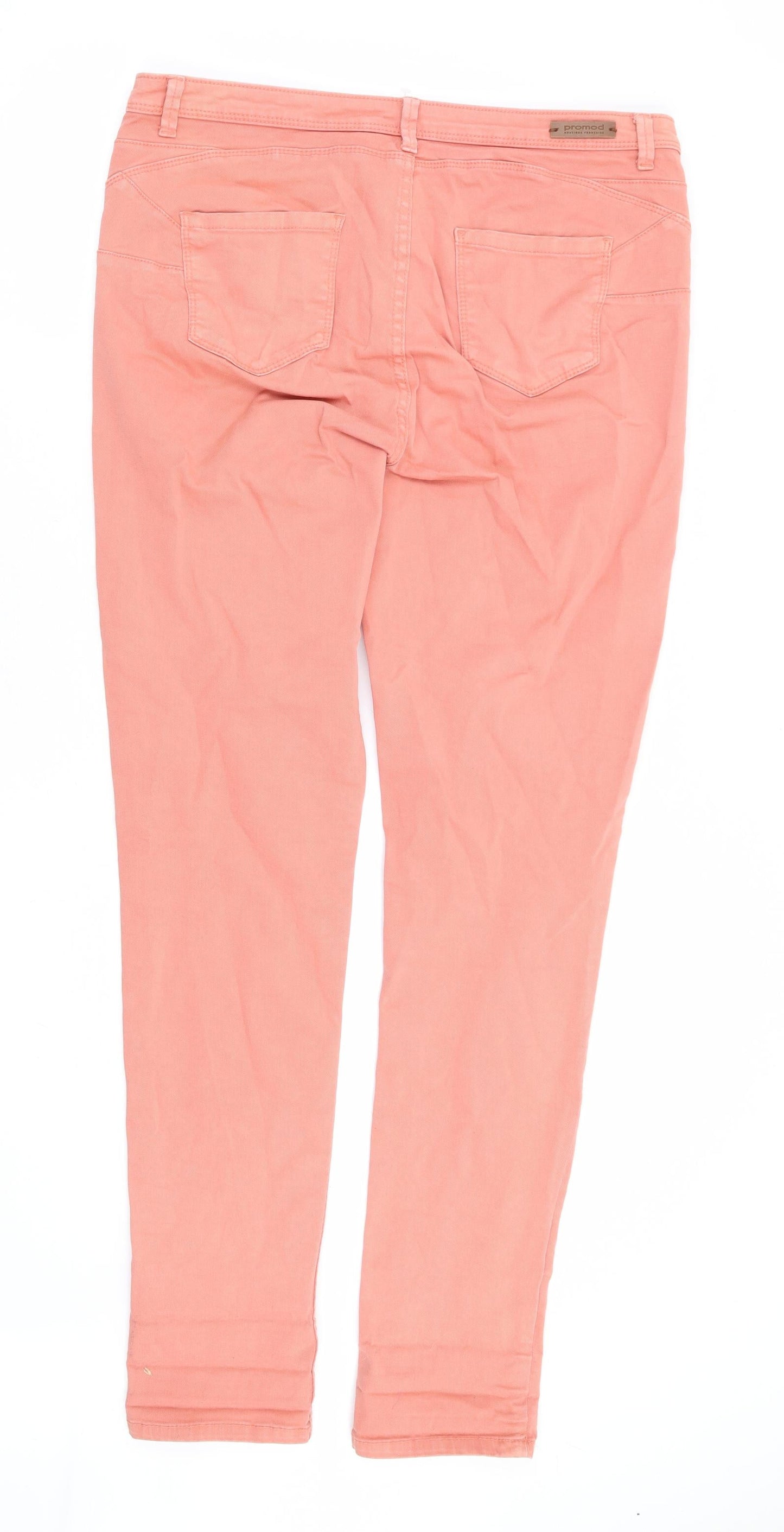 Promod Womens Pink Cotton Skinny Jeans Size 34 in L31 in Regular Zip