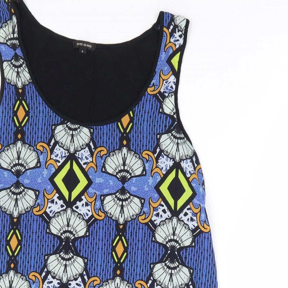 Womens UK Size 8 River Island Multicoloured Basic Tank
