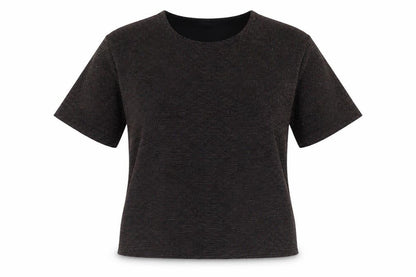 Ethernal Collection Womens Black Nylon Basic T-Shirt Size 18 Round Neck
