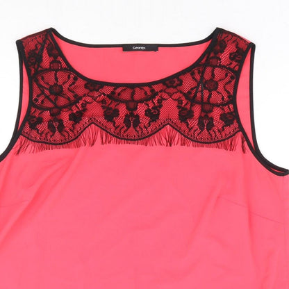 George Womens Pink Polyester Basic Blouse Size 18 Round Neck - Lace Detail