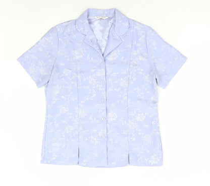 Womens UK Size 12 Bonmarché Purple Basic Button-Up