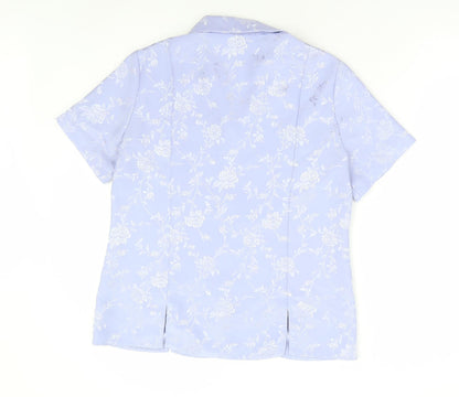 Womens UK Size 12 Bonmarché Purple Basic Button-Up