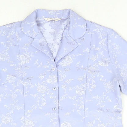 Womens UK Size 12 Bonmarché Purple Basic Button-Up