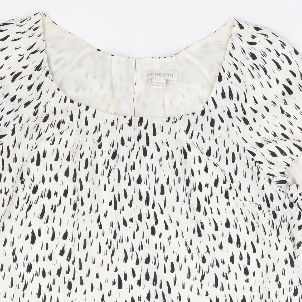 Womens UK Size 16 Monsoon White Basic Blouse