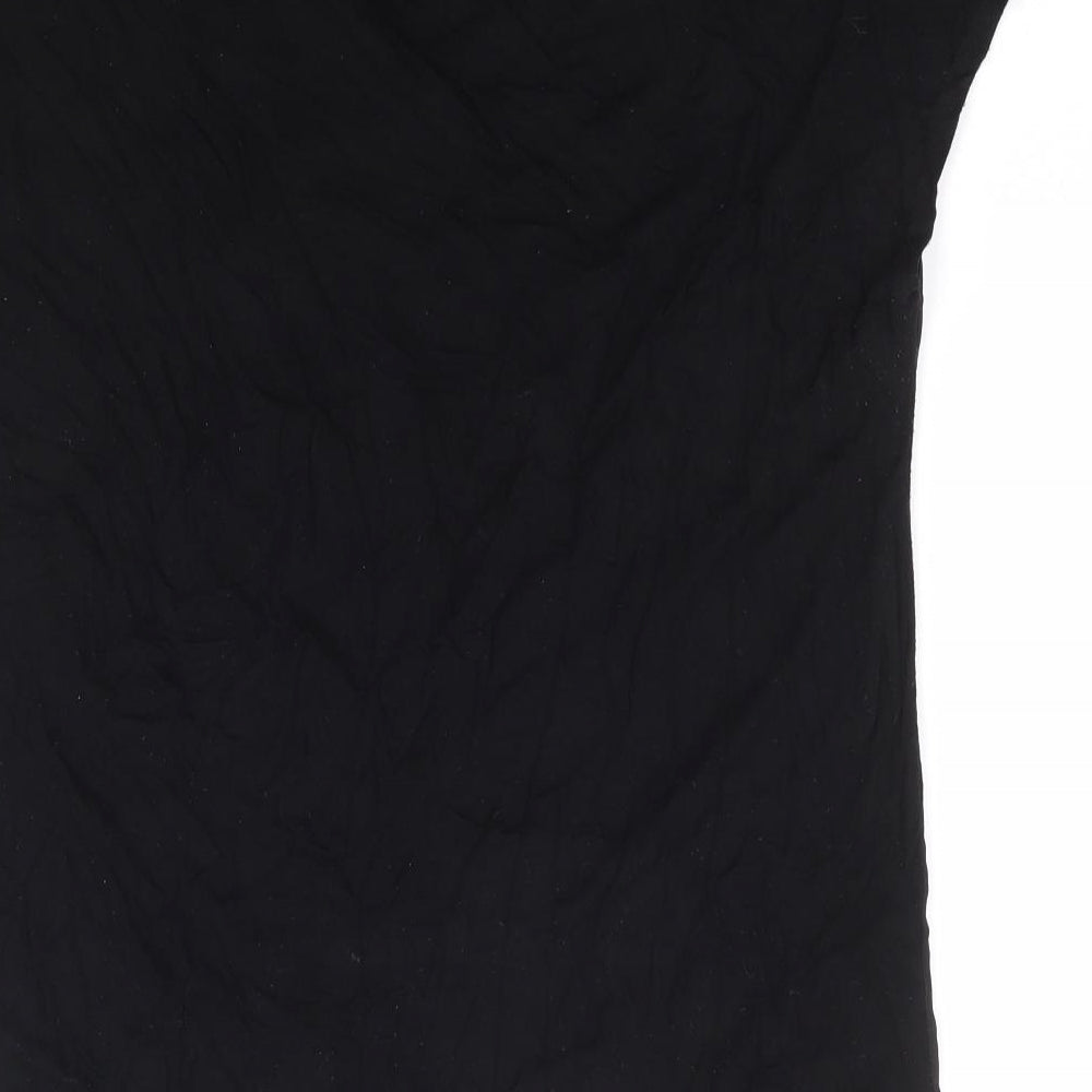 TU Womens Black Polyester Basic Blouse Size 10 V-Neck