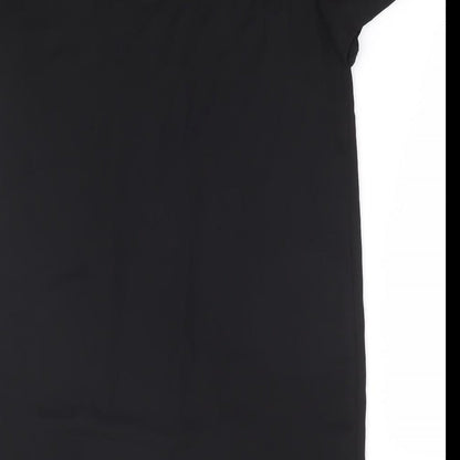 Tu Womens Black Polyester Shift Size 12 Round Neck Pullover - Cut Out Back Detail