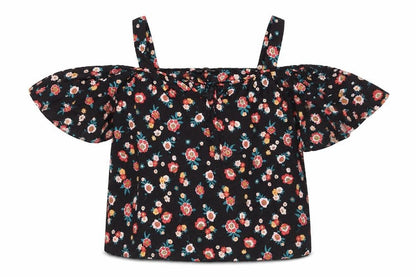 Dororthy Perkins Womens Multicoloured Floral Polyester Basic Blouse Size 12 Off the Shoulder