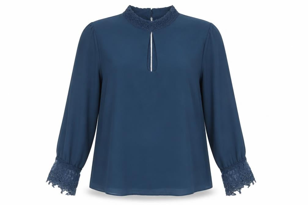 Womens UK Size 8 Limited Edition Blue Basic Blouse