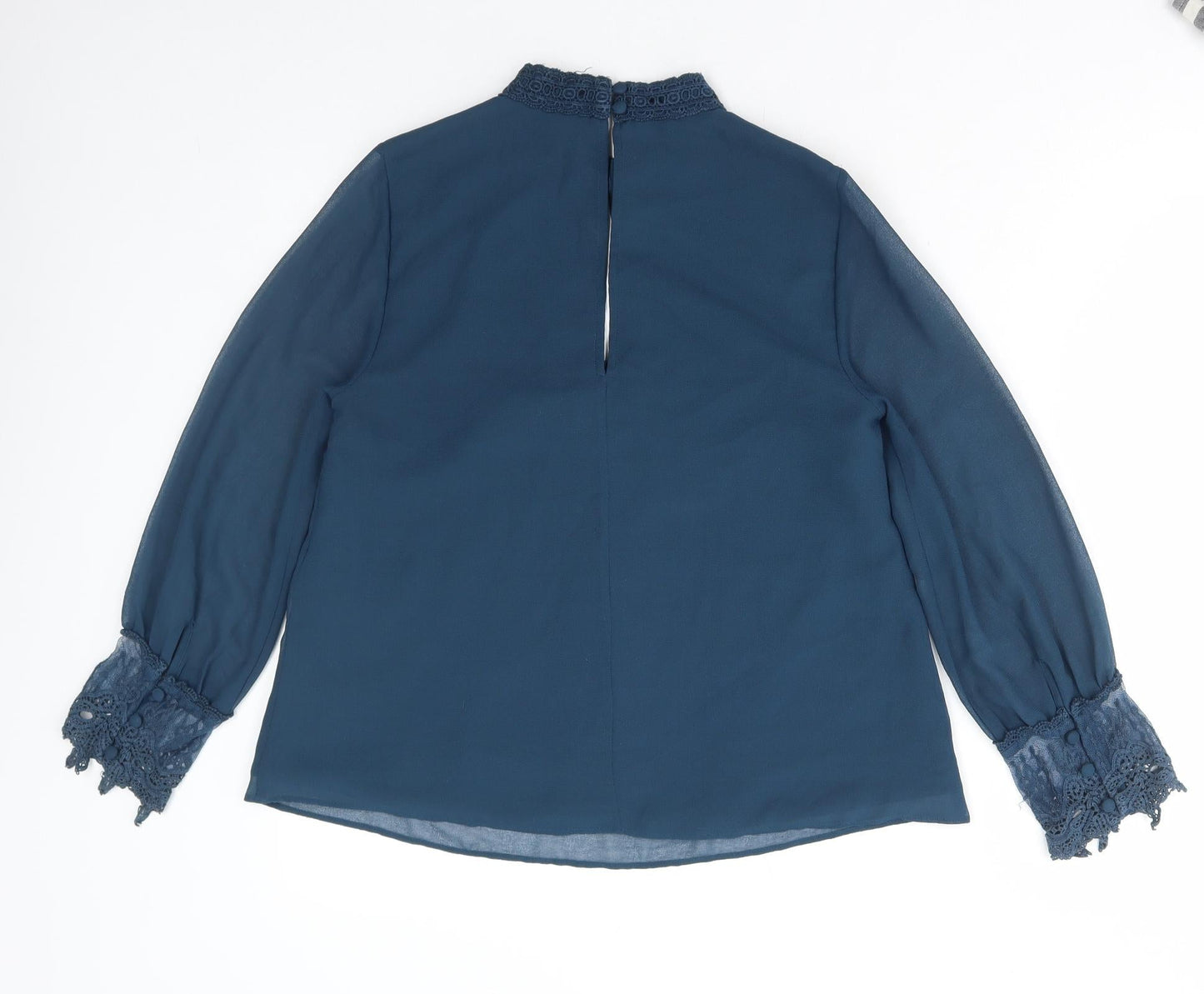 Womens UK Size 8 Limited Edition Blue Basic Blouse