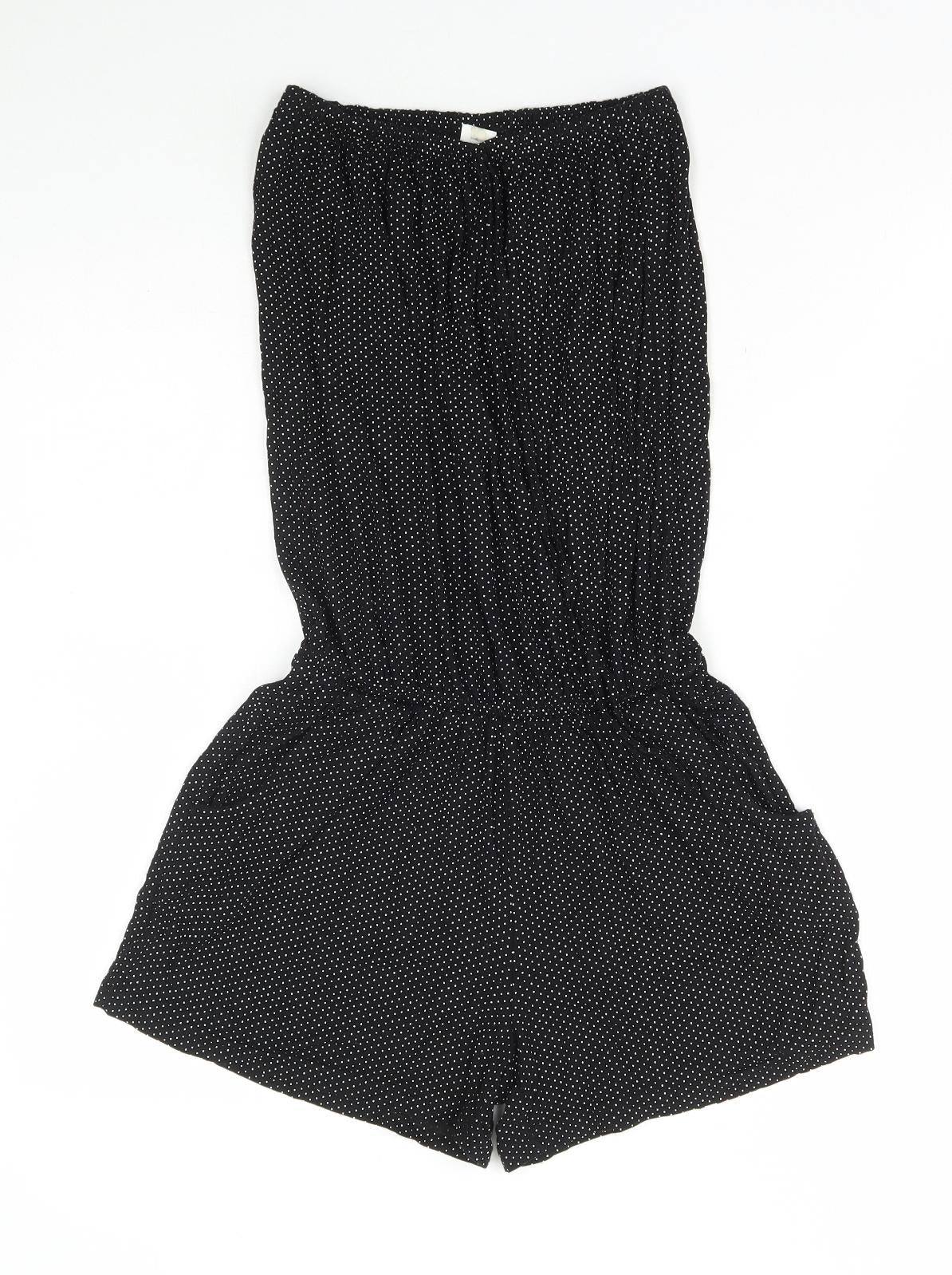 Womens UK Size S Preworn One-Piece Black Playsuit