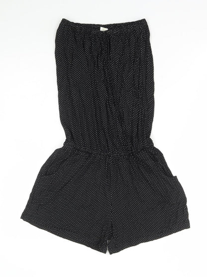 Womens UK Size S Preworn One-Piece Black Playsuit