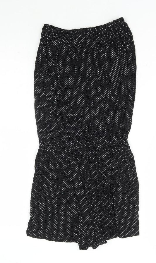 Womens UK Size S Preworn One-Piece Black Playsuit