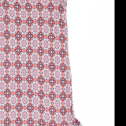 TU Womens Multicoloured Geometric Viscose Tunic Tank Size 8 Round Neck