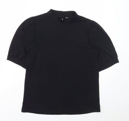 Womens UK Size XS ICHI Black Basic T-Shirt