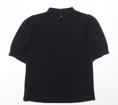 Womens UK Size XS ICHI Black Basic T-Shirt