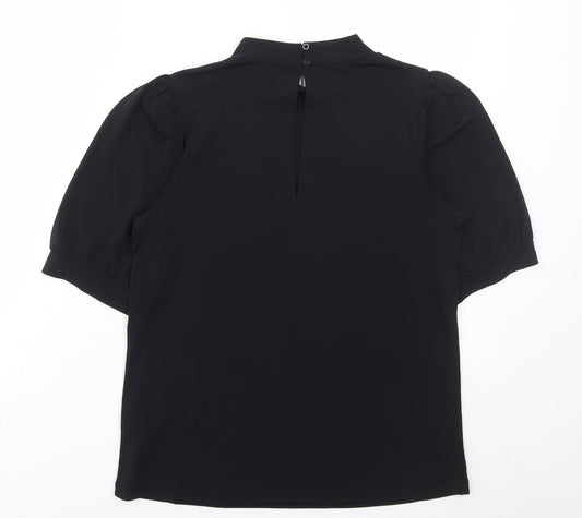 Womens UK Size XS ICHI Black Basic T-Shirt