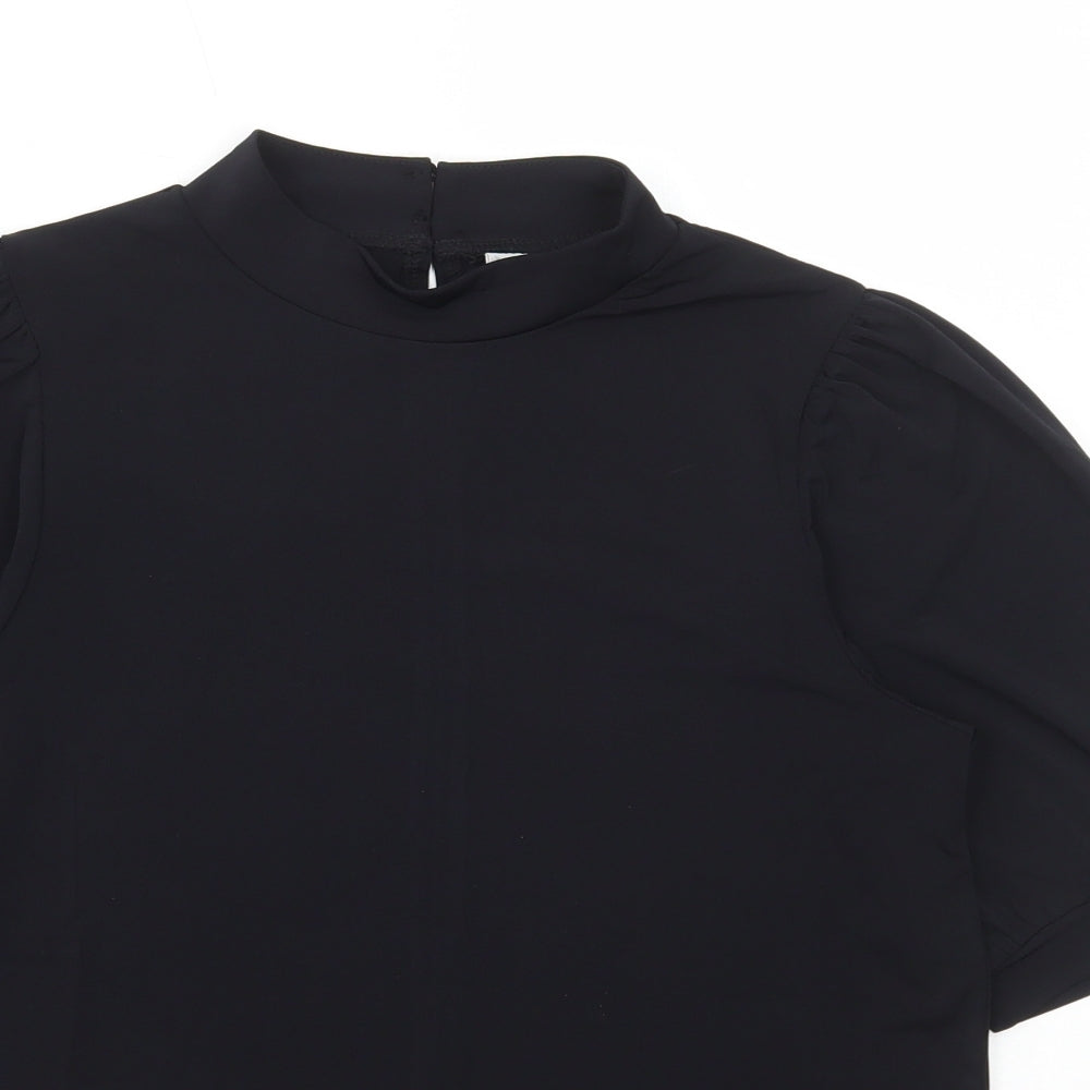 Womens UK Size XS ICHI Black Basic T-Shirt