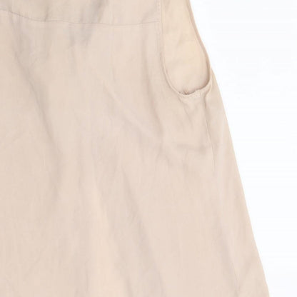 George Womens Beige Herringbone Polyester Basic Button-Up Size 16 V-Neck