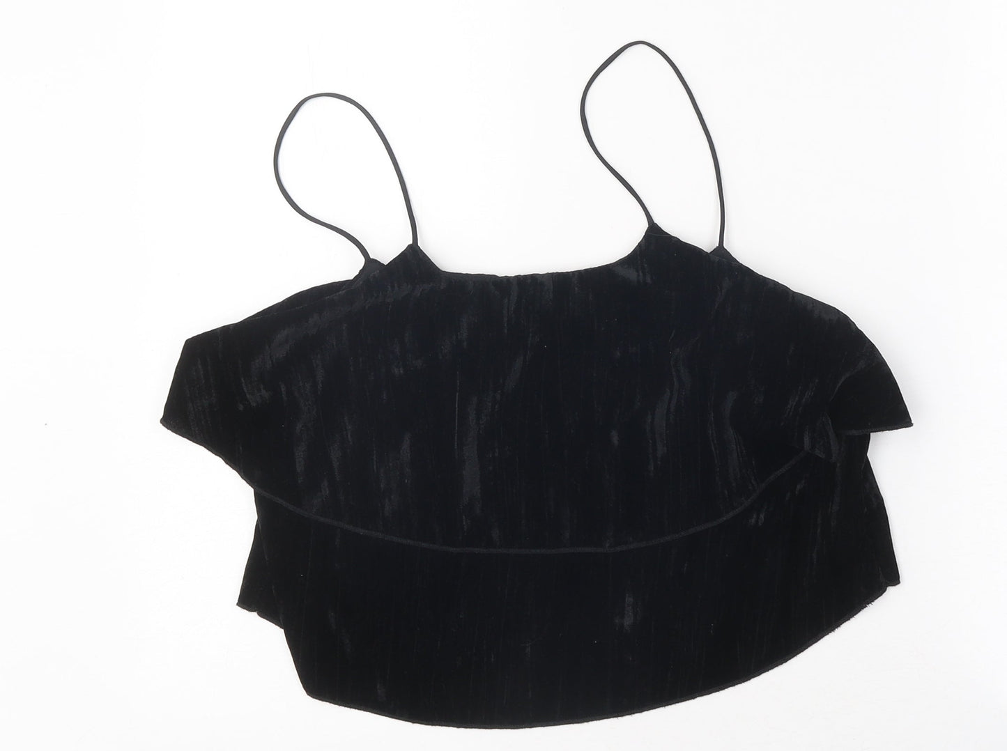 Womens UK Size M Zara Black Cropped Tank