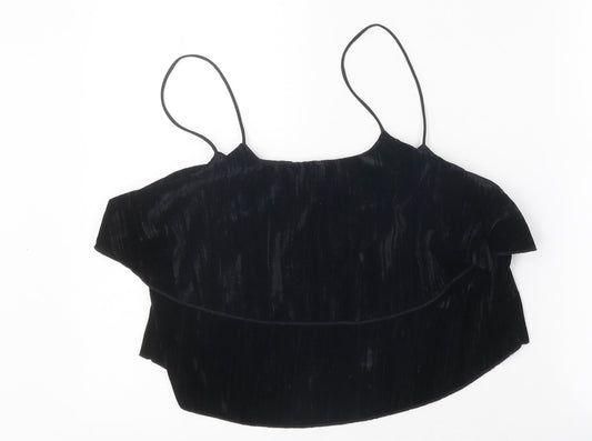 Womens UK Size M Zara Black Cropped Tank
