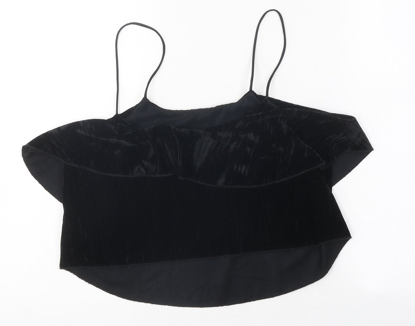 Womens UK Size M Zara Black Cropped Tank