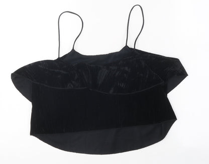 Womens UK Size M Zara Black Cropped Tank