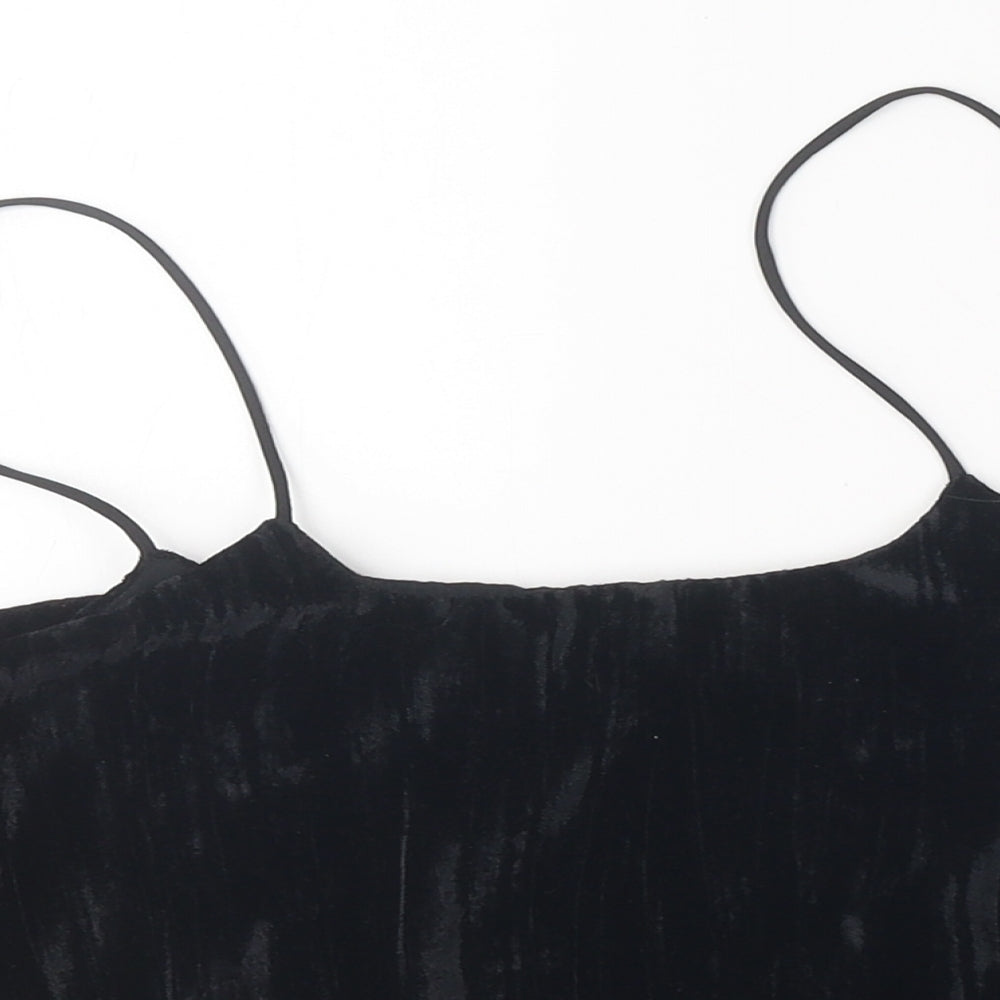 Womens UK Size M Zara Black Cropped Tank