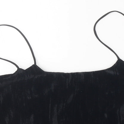 Womens UK Size M Zara Black Cropped Tank