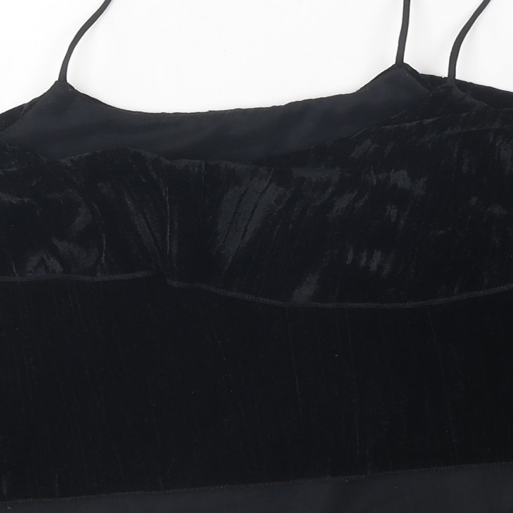Womens UK Size M Zara Black Cropped Tank