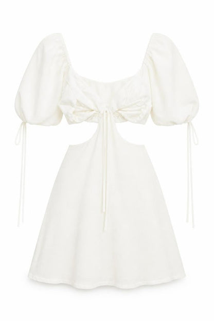 Missguided Womens White Polyester Mini Size 6 Off the Shoulder Tie