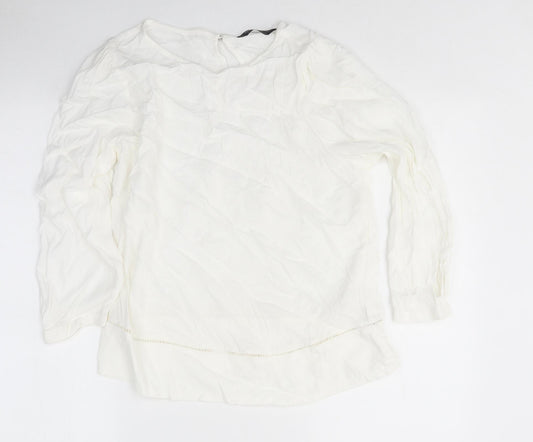 Womens UK Size 8 Marks and Spencer White Basic Blouse
